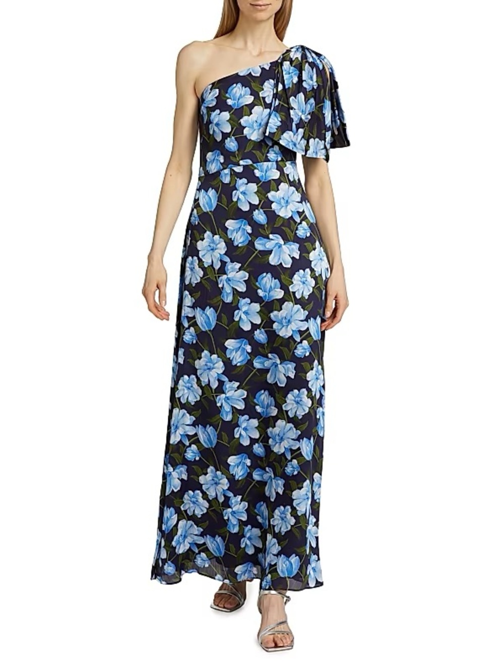 Sachin & Babi Chelsea Gown Ocean Blue Magnolia Floral NWT Size 8
